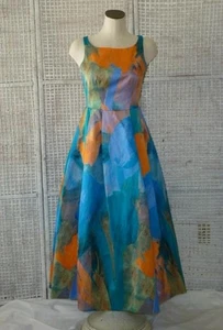 MILLY Italian Silk Abstract X-Back Midi Maxi Party Dress w/Pockets 2 S NWT $925 - Picture 1 of 12
