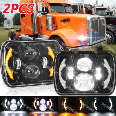 2 PIEZAS para Peterbilt 330 365 367 2PC 7x6" Faros LED con Señales de Giro DRL A++ Foto 1 de 4