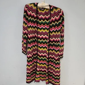 Suéter largo para mujer INC International Concepts talla M negro con zigzag multicolor - Imagen 1 de 7