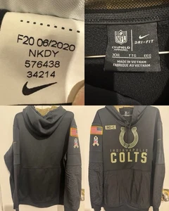 AUTHENTIC Nike Indianapolis Colts 2020 Men's NFL Salute to Service Hoodie 2XL - Picture 1 of 10