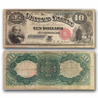 Cabeza de Daniel Webster 1880 $10 en muy buen estado (fr#110) Foto 1 de 3