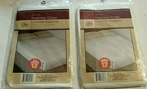 2 Full Size Bed Fitted Mattress Protector Covers 54" x 75" with 12" Deep Pockets - Picture 1 of 1