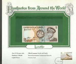 New ListingWorld Banknotes Lesotho 1981 2 Maloti Unc P 4a Lucky B/81 517999