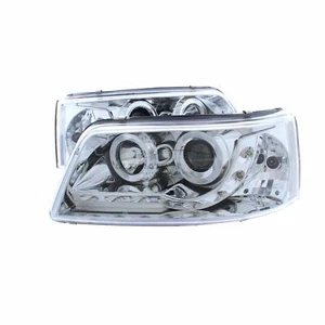 VW Transporter T5 Headlights LED DRL Projector Devil Eye Style Chrome 2003-2010 - Picture 1 of 12