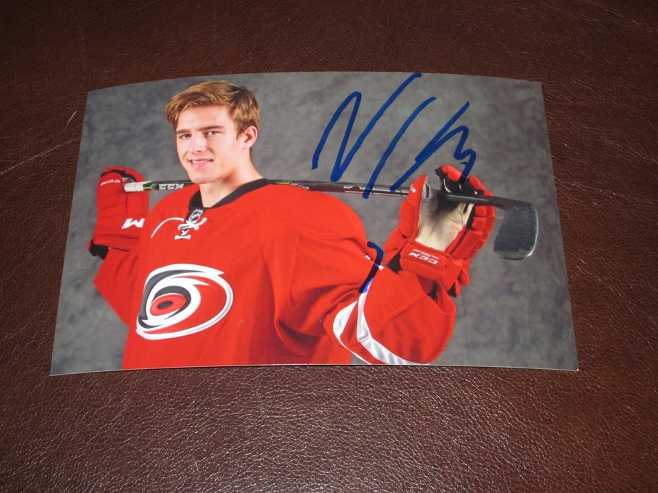 NOAH HANIFIN AUTOGRAPHED CAROLINA HURRICANES 4X6 PHOTO # 02 - Image 1 of 1