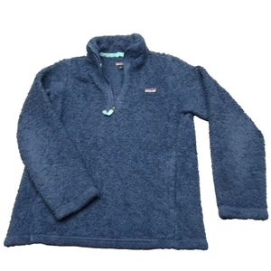 Patagonia Jacket Youth Large Blue Los Gatos Sherpa Fleece 1/4 Zip Pullover - Picture 1 of 13