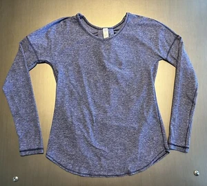 EUC Lululemon Ivivva Blue Pleat Back Long Sleeve Tee Girls Size 14 - Picture 1 of 10