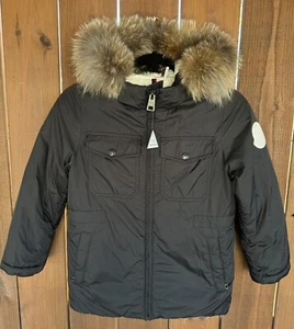 AUTH MONCLER Enfant Kids Youth Rook Padded Down Jacket Coat BLACK 8 Yr Boy - Picture 1 of 10