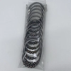 Wide Oval Roller Glide Shower Curtain Hooks / Rings Set of 12 Brown - Picture 1 of 4