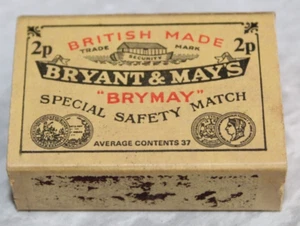 Vintage Bryant & May's BRYMAY British Made Match Box - Picture 1 of 4