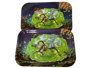 Backwoods XL Rolling Tray With Magnetic Lid 11'' x 7.5'' With Design RICK & MORT - Picture 1 of 3