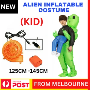 Scary Halloween Green Alien Inflatable Kid Men Costume Blow Up Suits Party Dress - Picture 1 of 8