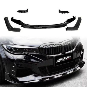 Front Bumper Splitter Spoiler Black For 2019-2022 BMW G20 G28 330i M340i M Sport - Picture 1 of 5