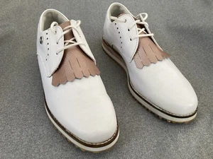 FootJoy scarpe da donna sportive retrò golf in pelle senza punte 92393 bianche taglia 6,5, usate in ottime condizioni - Foto 1 di 12