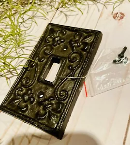 Toggle Light Switch Wall Plate Cover Cast Iron Metal Farmhouse-Vintage Ornate - Picture 1 of 10