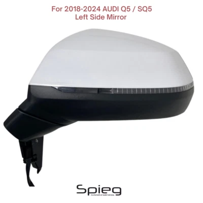 Driver Side Mirror for 18-24 AUDI Q5 SQ5 w Memory Auto Dimm Power Fold BSM 15pin - Image 1 of 4