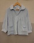Collections Etc. Robe Top, Pocket Long-Sleeve, Light Blue, Women's M