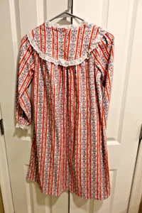 Lanz Of Salzburg Girls 7/8 Nightgown - Hearts & Flowers Poly Flannel - Picture 1 of 14