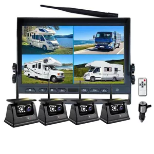 10.1" Wireless Monitor DVR 4x Solar Magnet Standby Reverse Camera For RV Trailer - Picture 1 of 13