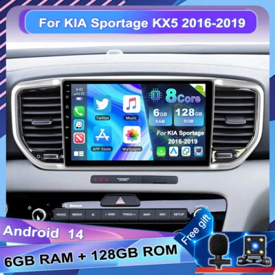 128GB Autoradio Für KIA Sportage KX5 2016-2019 Android 14 GPS Navigation CarPlay - Bild 1 von 4