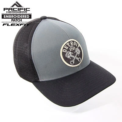Gorra de camionero Detroit Crossed Pistons grafito negra ajuste flexible Pacific Fusion automática Foto 1 de 4