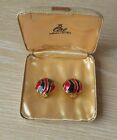 Ciro clip on earrings - red and black enamel in Ciro box