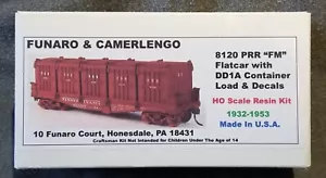 Funaro F&C 8120 PENNSYLVANIA Rr PRR FM Flatcar w/ 1-Piece DD1A CONTAINERs Load - Picture 1 of 12