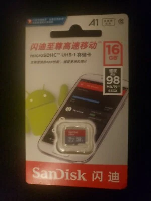 Sandisk 16GB NEW Ultra Micro SD SDHC Card UHS-I Class10 A1 98MB/s Full HD Video - Image 1 of 2