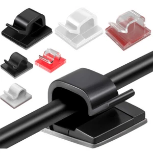 50pcs New Mini Self Adhesive Cable Clips Mounts Wire Conduit Cable Cord Holders - Picture 1 of 21