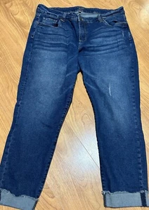 Jeans Kut From The Kloth alla caviglia gamba dritta con polsini vita alta 16W lavaggio medio - Foto 1 di 13