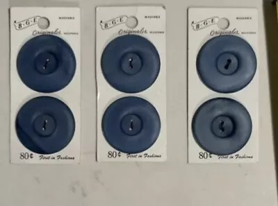 Vtg Button BGE Originale Round Blue Texture  1 3/8”Shank 6 Made In Holland - Image 1 of 4