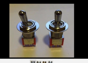 FENDER LEAD III SERIES GUITAR REPLACEMENT SWITCHES, PAIR, AFTERMARKET TOGGLES - Picture 1 of 1