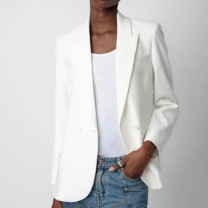 Zadig&Voltaire Women's Back Letter Wings Pressed Diamond Simple Jacquard Blazer - Picture 1 of 13