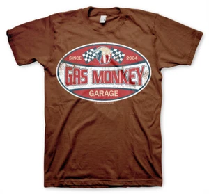 Gas Monkey Garage T-Shirt Since 2004 GMG Fast n Loud Official New Brown - Picture 1 of 3
