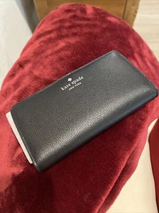 Portafoglio Kate Spade Bailey grande sottile bifold pelle testurizzata nero K9754 $179 - Foto 1 di 9