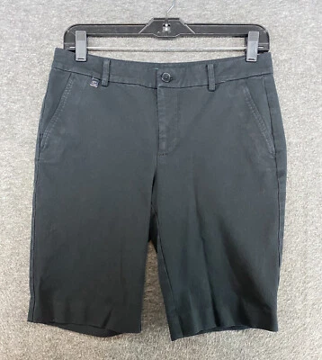 Pantalones Cortos Chinos Lauren Ralph Lauren Para Mujer Negros Logo Cremallera Botón Bolsillos Talla 4 Foto 1 de 4