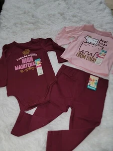 Baby Girl Clothes New Garanimals 18 Months Jean 2 Long Sleeve Tops - Picture 1 of 5