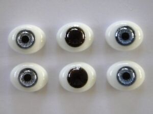Oval Glass Paperweight Doll Eyes 22 mm for Antique,repro, Modern or Reborn dolls