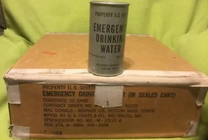 1950's ~ U.S. Military ~ Drinking Water ~ Case of 25 ~ 2 Openers ~ Original Box - Picture 1 of 12