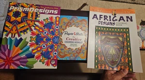 3 Adult Coloring Books-African Designs/Prism Designs/Paper Mate - Bild 1 von 2