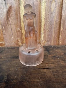 Centro de mesa de vidrio moldeado rosa Art Deco desnudo arreglo floral rana ramos - Imagen 1 de 15