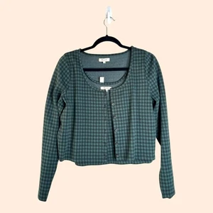 Madewell Gingham Cardigan Twin Set - Picture 1 of 6
