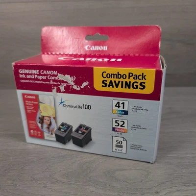 Canon ChromaLife 100 Combo Pack - CL-41 & CL-52 Ink Cartridges + 4x6 Photo Paper - Image 1 of 2