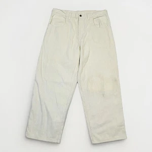 Pantalon velours côtelé vintage Interstate homme 42 crème droit baggy jambes larges patineur - Photo 1/16