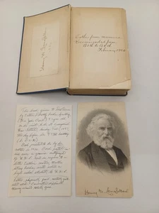 Longfellow's Complete Poems Book 1899 w/2 Longfellow Autographs & Provenance - Picture 1 of 13