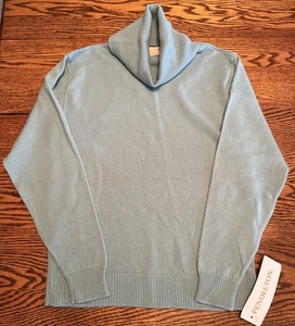 Suéter Pendleton 100% Lana Virgen Verde Mar Cuello Alto, Talla Pequeña - Imagen 1 de 10