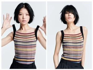 BNWT PAUL SMITH WOMEN'S TANK TOP - LUXURY ITALIAN 'SIGNATURE STRIPE' TOP SIZE M - Picture 1 of 2