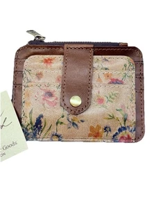 Patricia Nash Cassis Ausweis Geldbörse Prairie Rose Leder RFID Neu Mit Etikett Floral - Bild 1 von 9