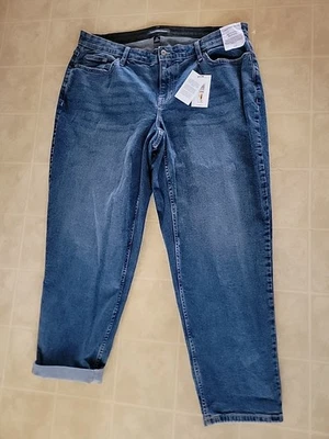 Calvin Klein Jeans Woman 16W Boyfriend Slim Mid Rise Relaxed Blue Stretch NEW - Image 1 of 4