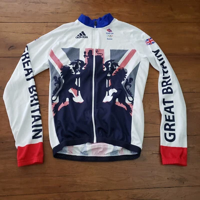 Adidas Cycling Jersey Mens M/L Beijing 2016 Oympics Team Great Britain GB UK LS - Image 1 of 4